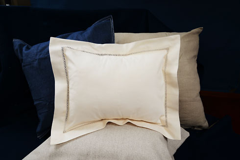 Pearled Ivory Edinburgh Wide Hemstitch Baby Pillow 12x16"